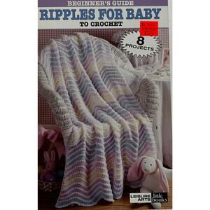 VTG Leisure Arts Crochet Booklet-Ripples Baby Crochet Beginners Guide 8 Projects